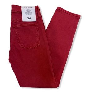 3x1 NYC Stevie Straight Jeans Hi-Rise Rusted Red